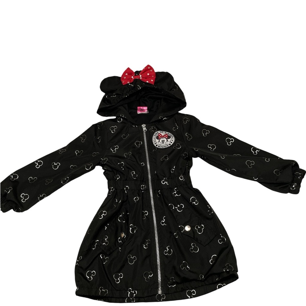 Kids Black and Red Hooded Raincoat